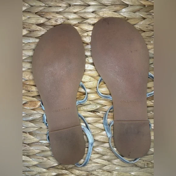 Cole Haan Silver Leather Sandals - Picture 11 of 16